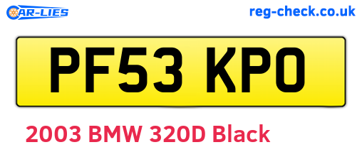 PF53KPO are the vehicle registration plates.