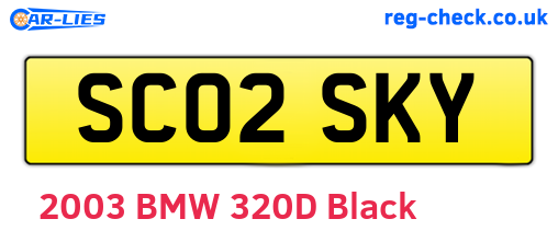 SC02SKY are the vehicle registration plates.
