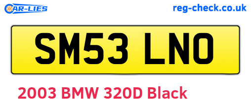 SM53LNO are the vehicle registration plates.