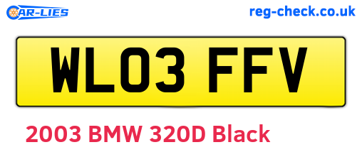 WL03FFV are the vehicle registration plates.