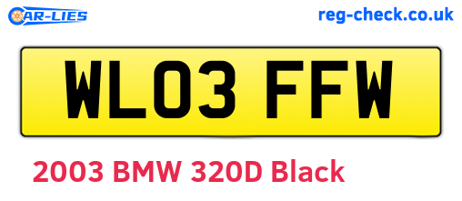 WL03FFW are the vehicle registration plates.