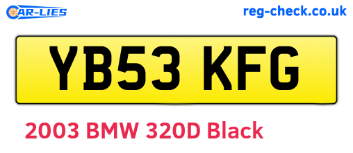 YB53KFG are the vehicle registration plates.