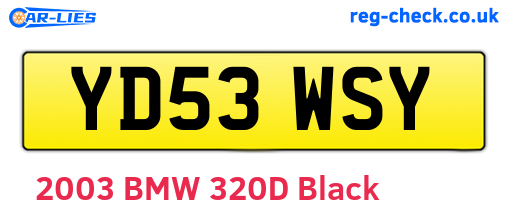 YD53WSY are the vehicle registration plates.