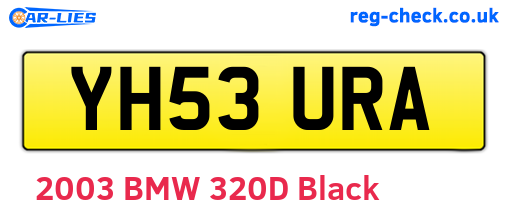 YH53URA are the vehicle registration plates.