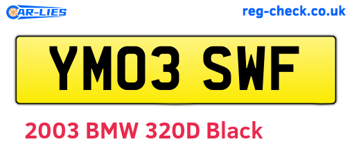 YM03SWF are the vehicle registration plates.