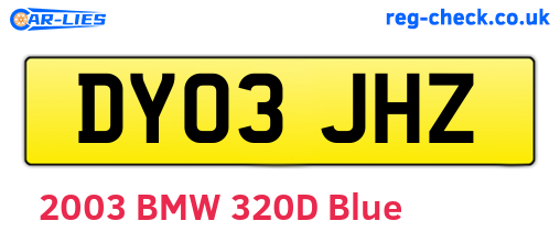 DY03JHZ are the vehicle registration plates.