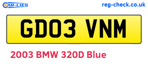 GD03VNM are the vehicle registration plates.