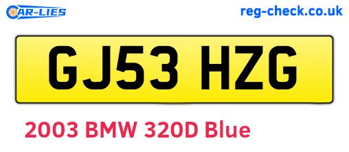 GJ53HZG are the vehicle registration plates.