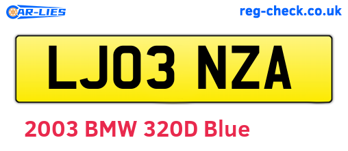 LJ03NZA are the vehicle registration plates.