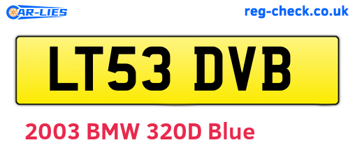 LT53DVB are the vehicle registration plates.