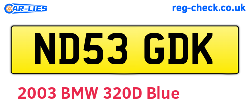 ND53GDK are the vehicle registration plates.