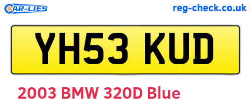 YH53KUD are the vehicle registration plates.