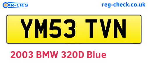 YM53TVN are the vehicle registration plates.