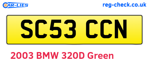 SC53CCN are the vehicle registration plates.