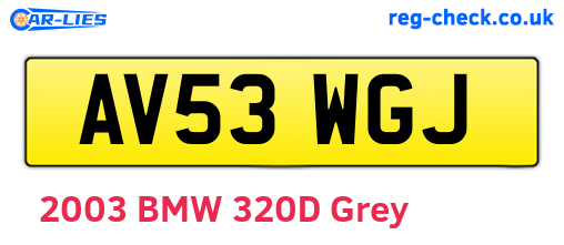 AV53WGJ are the vehicle registration plates.