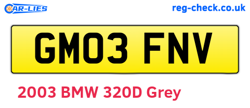 GM03FNV are the vehicle registration plates.