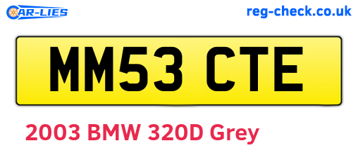 MM53CTE are the vehicle registration plates.
