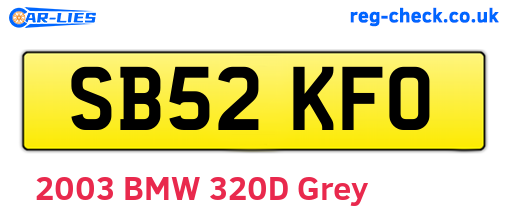 SB52KFO are the vehicle registration plates.