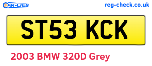 ST53KCK are the vehicle registration plates.