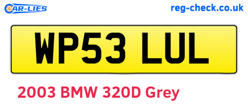 WP53LUL are the vehicle registration plates.