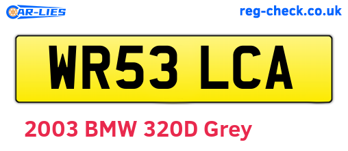 WR53LCA are the vehicle registration plates.