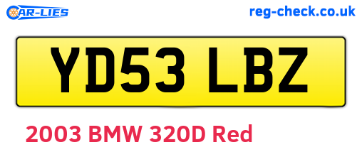 YD53LBZ are the vehicle registration plates.