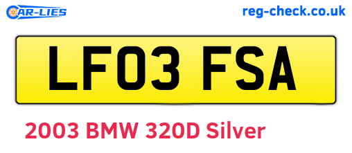 LF03FSA are the vehicle registration plates.