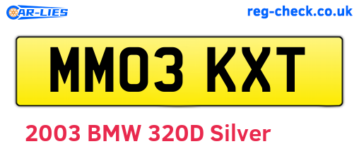 MM03KXT are the vehicle registration plates.