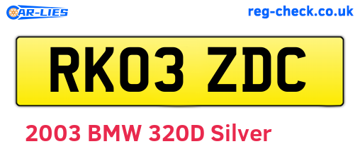 RK03ZDC are the vehicle registration plates.