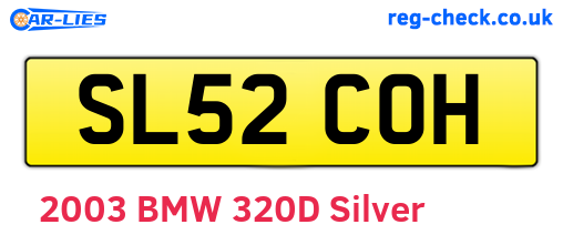 SL52COH are the vehicle registration plates.