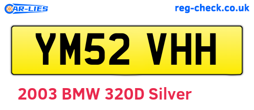 YM52VHH are the vehicle registration plates.
