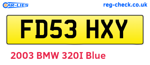 FD53HXY are the vehicle registration plates.