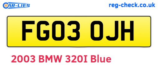 FG03OJH are the vehicle registration plates.