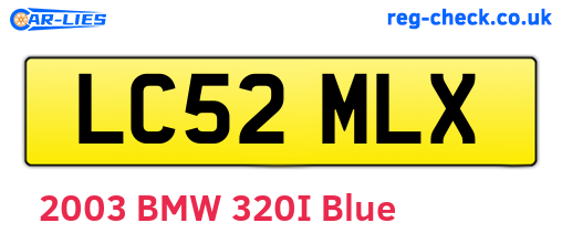 LC52MLX are the vehicle registration plates.