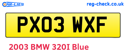 PX03WXF are the vehicle registration plates.