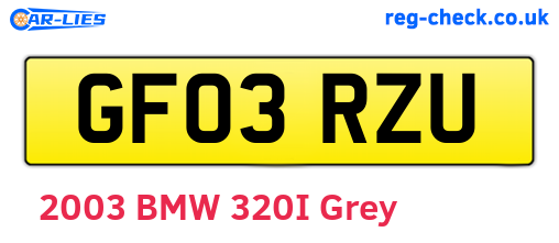 GF03RZU are the vehicle registration plates.