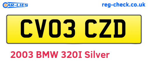 CV03CZD are the vehicle registration plates.