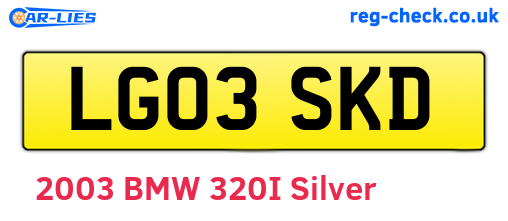 LG03SKD are the vehicle registration plates.