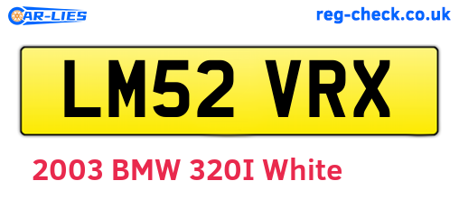 LM52VRX are the vehicle registration plates.