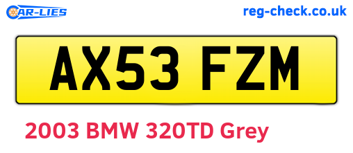 AX53FZM are the vehicle registration plates.