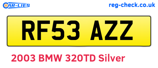 RF53AZZ are the vehicle registration plates.