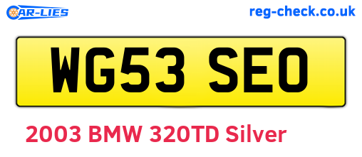 WG53SEO are the vehicle registration plates.
