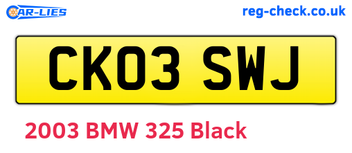 CK03SWJ are the vehicle registration plates.