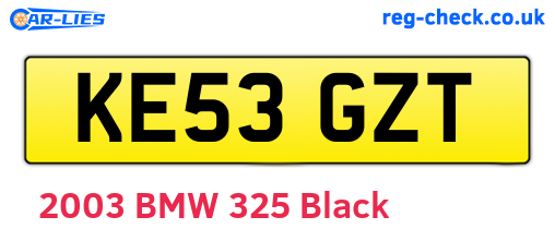 KE53GZT are the vehicle registration plates.