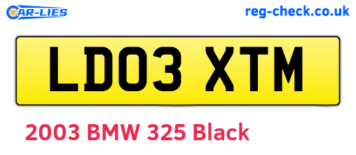LD03XTM are the vehicle registration plates.