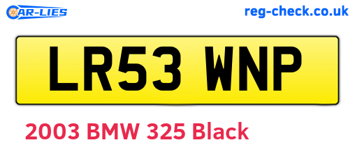 LR53WNP are the vehicle registration plates.