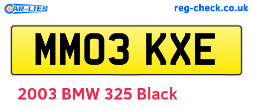 MM03KXE are the vehicle registration plates.