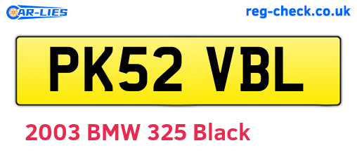 PK52VBL are the vehicle registration plates.