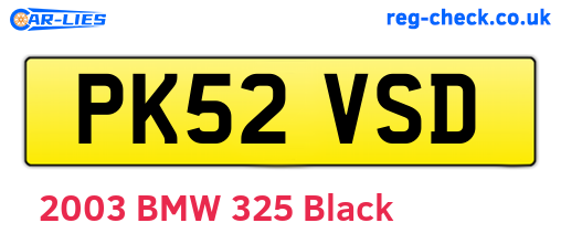 PK52VSD are the vehicle registration plates.