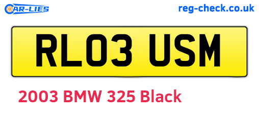 RL03USM are the vehicle registration plates.